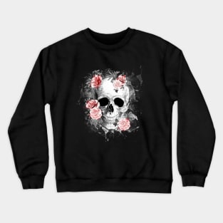 Tribe skull art design with roses Crewneck Sweatshirt